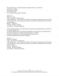 Investments & Securities Chapter 18 According to the “marginal principle of retained earnings,” dividends are