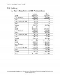 Investments & Securities Chapter 5 Homework The Current Income Statement Before Expansion Follows Desoto Tools Inc Income Statement
