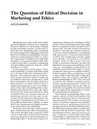 Marketing The Question of Ethical