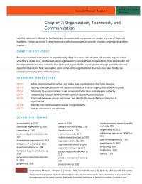 Management Chapter 7 Key Terms Organization Achieve Its Goals Specialization Assigning Tasks Departmentalization Specialization Functional