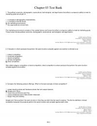 Marketing Chapter 3 The political, economic, demographic, sociocultural, technological, and legal factors