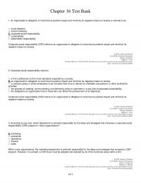 Marketing Chapter 16 Topic Corporate Social Responsibility According Your Text What The Biggest Mistake Marketers