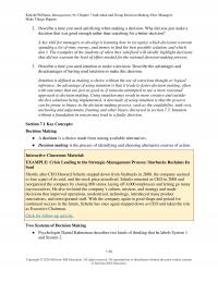 Management Chapter 7 Describe a time you used satisficing when making a decision