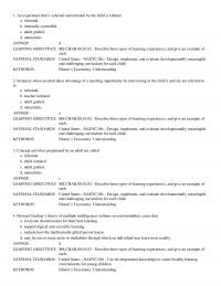 Elementary Education Chapter 1a Describe Three Types Learning Experiences And Give