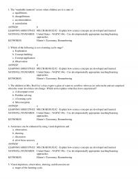 Elementary Education Chapter 2a Children Need Time Manipulate And Explore Materials True