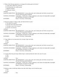 Elementary Education Chapter 4b Which of the following materials is not designed for teaching parts and wholes
