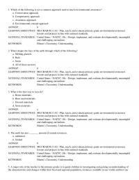Elementary Education Chapter 11a Which of the following is not a common approach used to teach environmenta