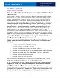 International Business Mod11 Global Leadership Includes All That Domestic Leadership Requires And More How Might