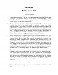 Finance Chapter 8 The Fcfe Model And The Fcff Model Would Result The Same Value