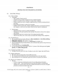 Finance Chapter 10 There Some Evidence That Investment Banks Receive Kickbacks From Allocating Cheap Ipos