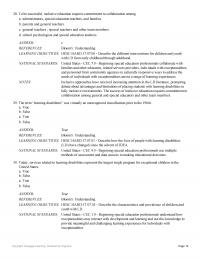 Economics Chapter 7 Blooms Understandinglearning Objectives Heschard Describe The Assessment Procedures Used Identify Children And