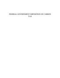 Federal Imposition Of Tax