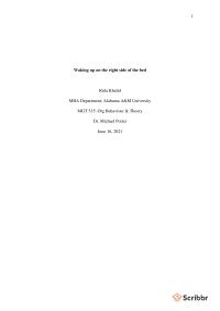 Critique Paper 1Waking up on the