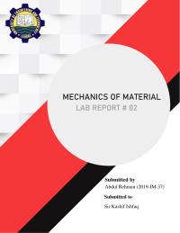 Report MECHANICS OF MATERIALLAB