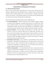 Chapter Two- Human Resource Management