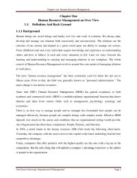 Chapter One- Human Resource Management