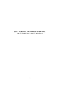 SMALL BUSINESSES, JOB CREATION AND GROWTH: FACTS, OBSTACLES AND BEST PRACTICES