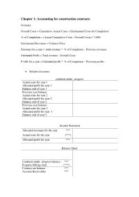 Accounting For Construction Contracts
