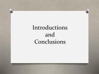 Introductions and Conclusions