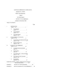 EUROPEAN COMMISSION OF HUMAN RIGHTS