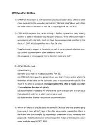 CPR Rules Part 36 Offers