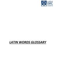 LATIN WORDS GLOSSARY