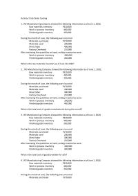 Activity 2-Job Order Costing