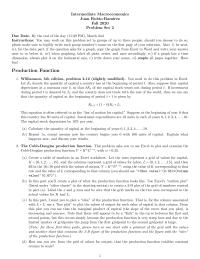 Intermediate Macroeconomics – Problem Set 2