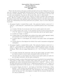 Intermediate Macroeconomics Second Midterm