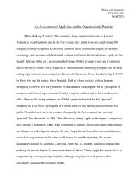 Assessment of Apple Inc. and its Organizational Practices