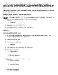 Chapter 1: Major Themes of Anatomy & Physiology