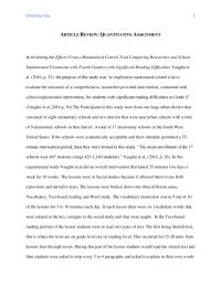 ARTICLE REVIEW: QUANTITATIVE ASSIGNMENT 3.14.21.