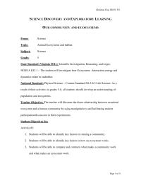 Animal Ecosystems and habitat