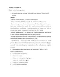 Introduction to tourism review chapter1
