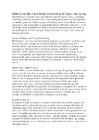 Differences Between Brand Positioning & Target Marketing