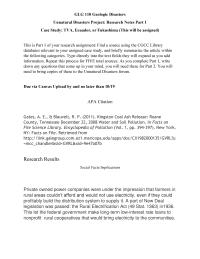 Unnatural Disasters Project: Research Notes Part 1