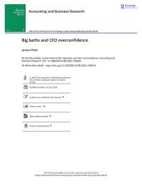 Big baths and CEO overconfidence