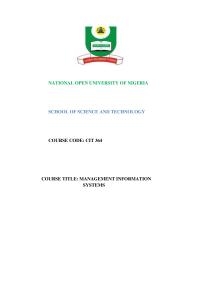 MIS – MANAGEMENT INFORMATION SYSTEMS