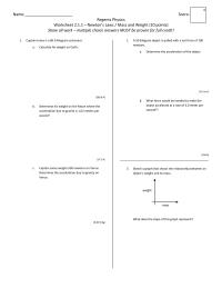 Worksheet 2.1.1 – Newton’s Laws / Mass and Weight