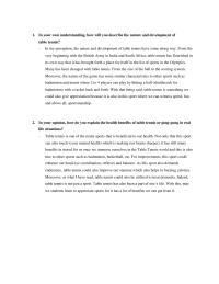 Table tennis nature development and benefits