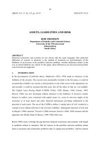 Assets, Liabilities And Risk