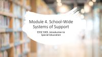 Module 4 School-Wide Systems of Support