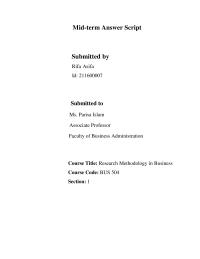 Business Research Methodology