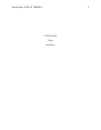 Article Critique Running head