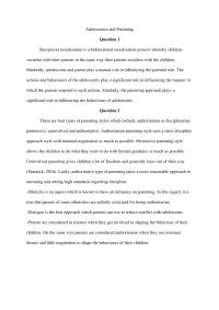 Adolescence and Parenting