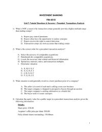 Investment Banking Unit 7