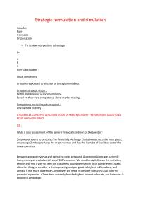 Strategic formulation and simulation
