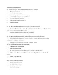 Accounting Period and Method