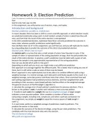 Homework 3: Election Prediction