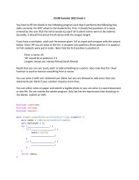 CS100 Summer 2021 Exam 1
